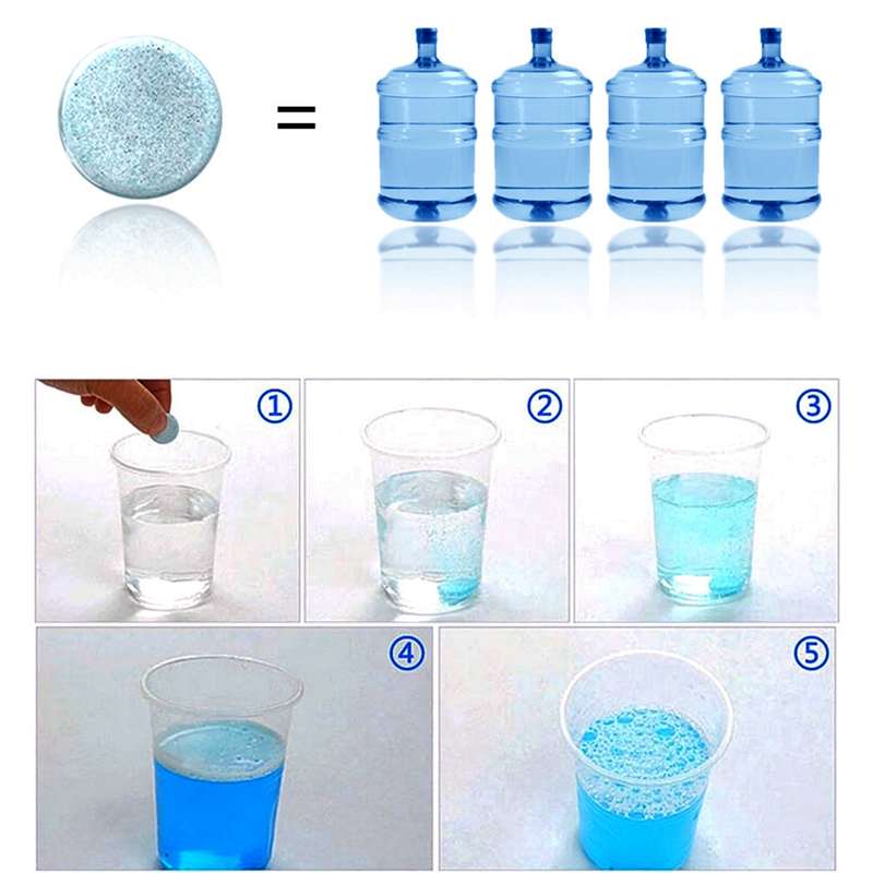 12 PCS Car Solid Wiper Fine Auto Window Cleaning Windshield Glass Cleaner Washer Tablets(1 PCS=4L Wa
