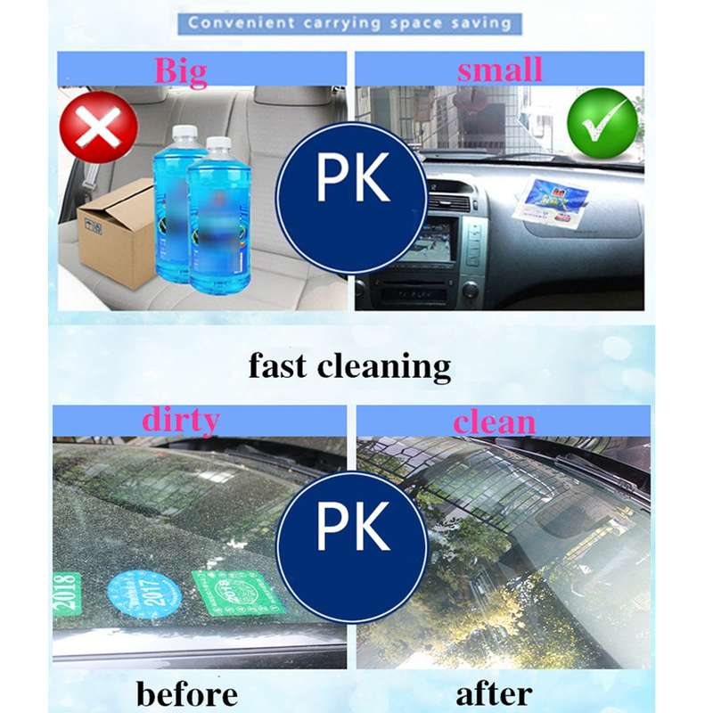 12 PCS Car Solid Wiper Fine Auto Window Cleaning Windshield Glass Cleaner Washer Tablets(1 PCS=4L Wa