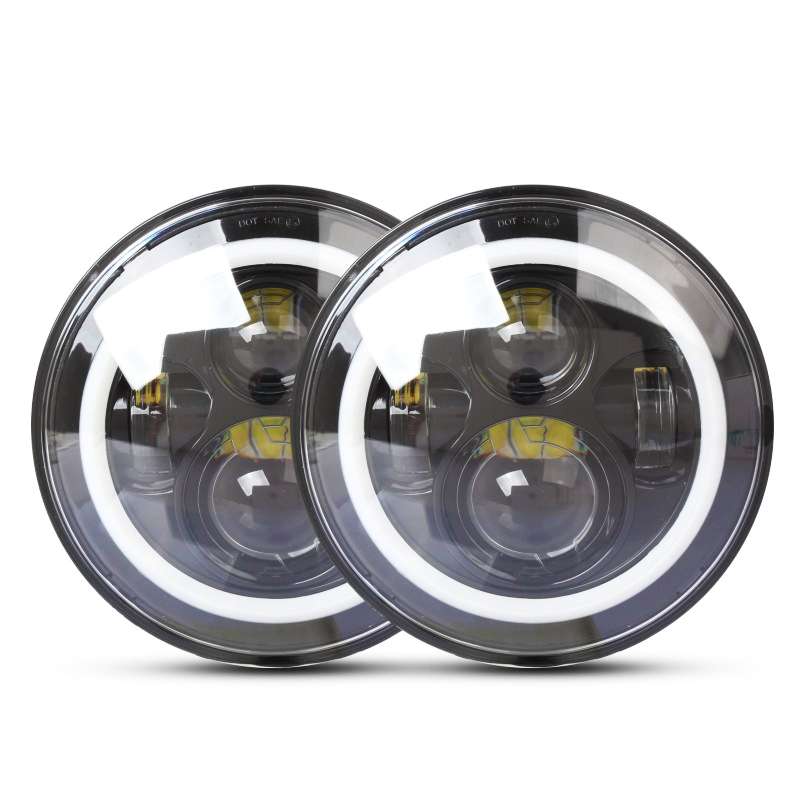 2 PCS 7 inch IP68 Waterproof 6500K 75W CREE LED Headlight Hi/Lo Beam Driving Lamp for Jeep Wrangler