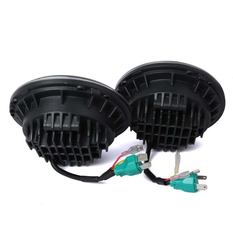 2 PCS 7 inch IP68 Waterproof 6500K 75W CREE LED Headlight Hi/Lo Beam Driving Lamp for Jeep Wrangler