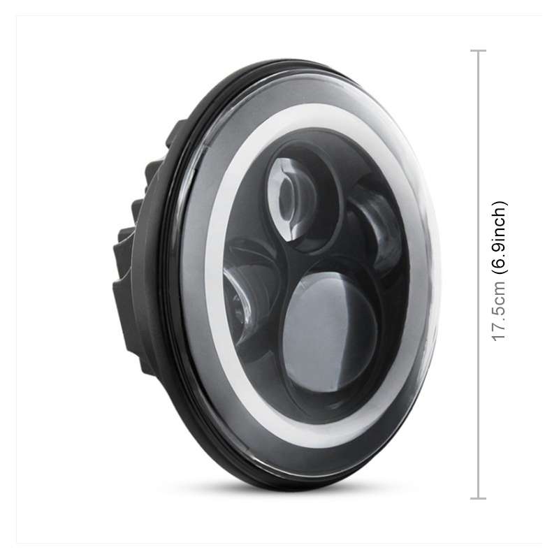 2 PCS 7 inch IP68 Waterproof 6500K 75W CREE LED Headlight Hi/Lo Beam Driving Lamp for Jeep Wrangler