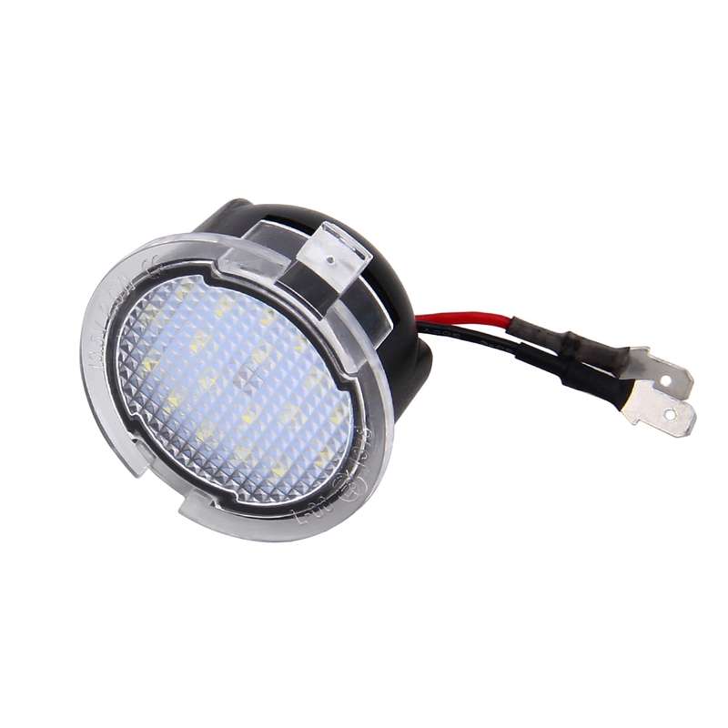 2 PCS DC 12V 2W 6000K 120LM 18-LED Side Rear View Mirror Puddle Lights Lamp for Ford 2013-2017 Explo
