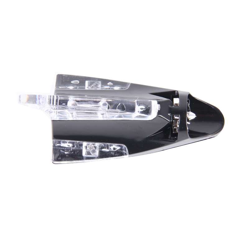 CB-073 Colorful Warning Light Wind Power Shark Fin Antenna Car Decoration(Black)