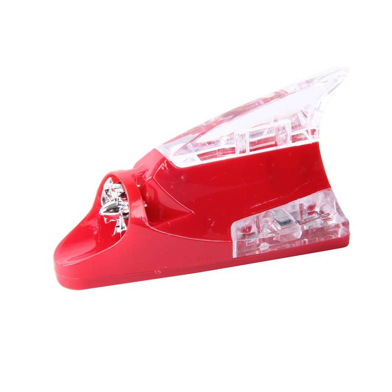 CB-073 Colorful Warning Light Wind Power Shark Fin Antenna Car Decoration(Black)