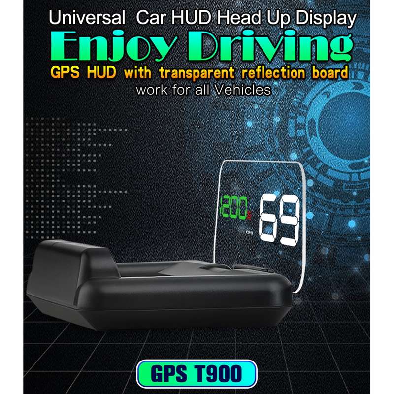 T900 Car GPS HUD Virtual HD Reflection Board Head-up Display, Speed & Driving Distance / Time Displa