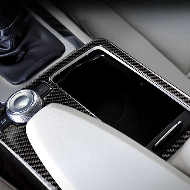 Car Carbon Fiber Left Drive Gear Position Panel Decorative Sticker for Mercedes-Benz W204 2007-2013