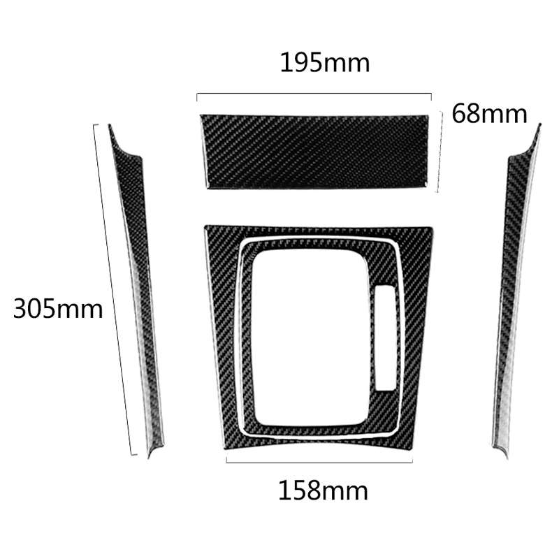 5 PCS Car Carbon Fiber Right Drive Gear Position Panel Decorative Sticker for Mercedes-Benz W204 200