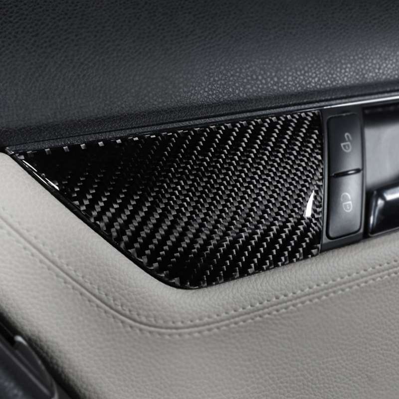 2 PCS Car Carbon Fiber Right Drive Seat Adjustment Panel Decorative Sticker for Mercedes-Benz W204 2