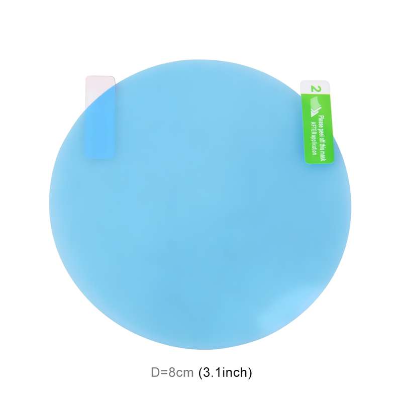Car Round PET Rearview Mirror Protective Window Clear Anti-fog Waterproof Rain Shield Film, Diameter