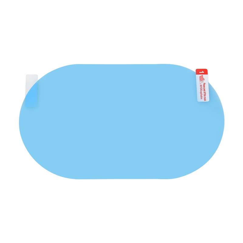Car Oval PET Rearview Mirror Protective Window Clear Anti-fog Waterproof Rain Shield Film, Size:10x1