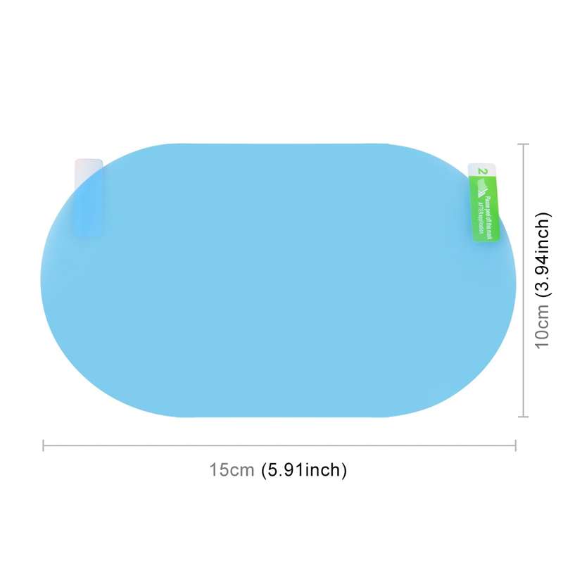 Car Oval PET Rearview Mirror Protective Window Clear Anti-fog Waterproof Rain Shield Film, Size:10x1