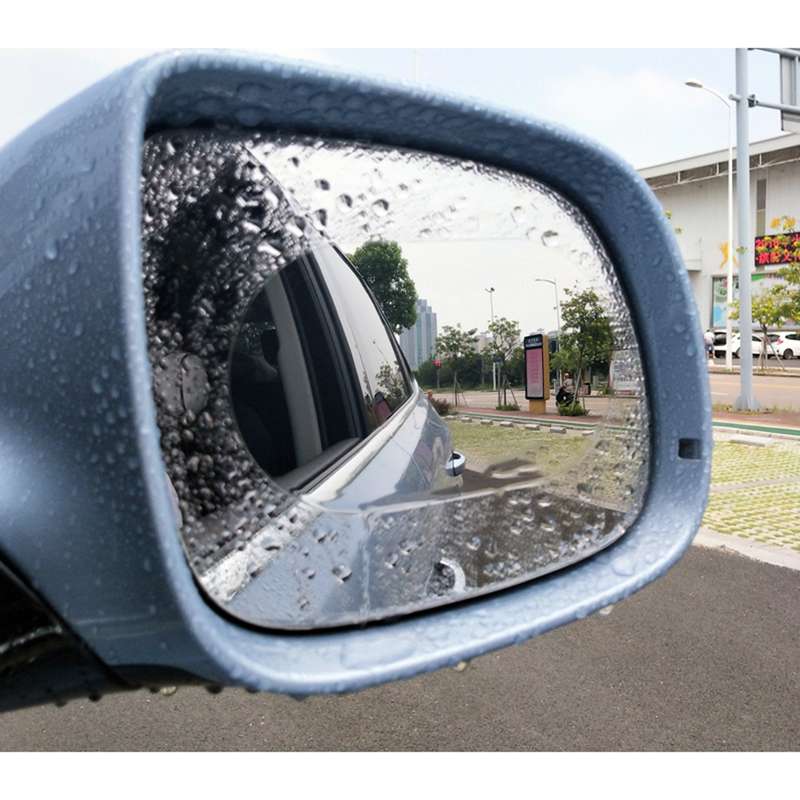 Car Oval PET Rearview Mirror Protective Window Clear Anti-fog Waterproof Rain Shield Film, Size:10x1