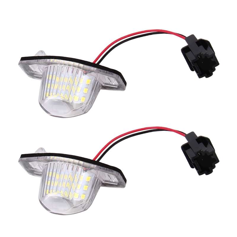 2 PCS DC 12V 2W 120LM 6000K LED License Plate Light 18-SMD 3528 Bulbs Lamps for Honda JAZZ(FIT) 02-1