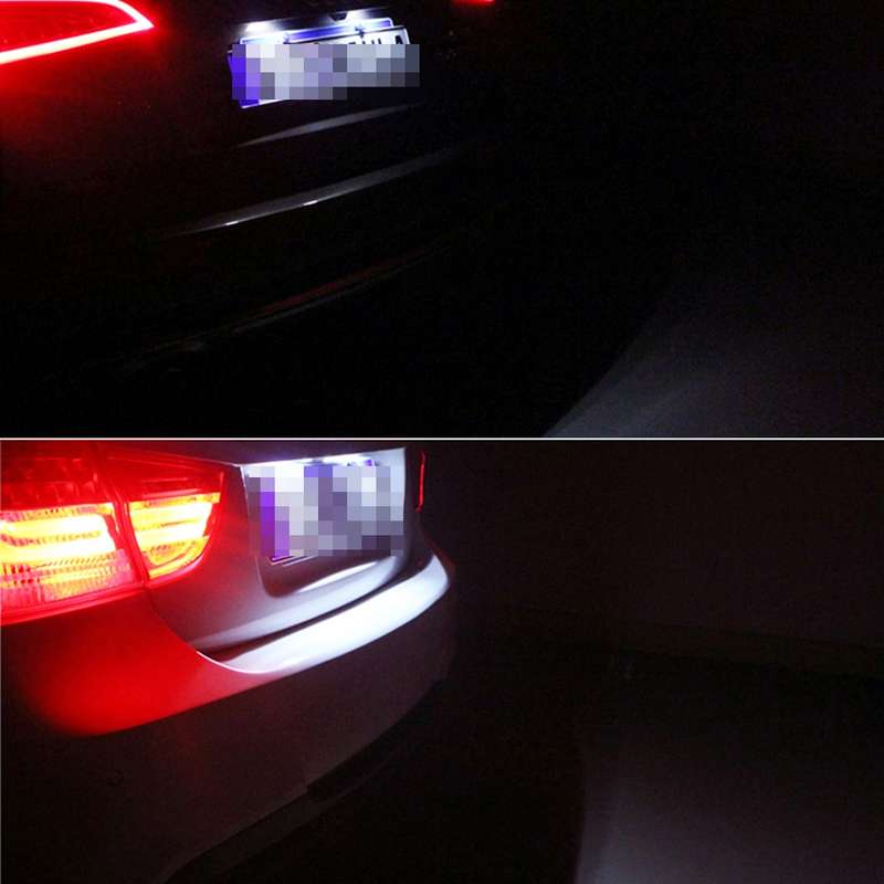 2 PCS DC 12V 2W 120LM 6000K LED License Plate Light 18-SMD 3528 Bulbs Lamps for Honda JAZZ(FIT) 02-1