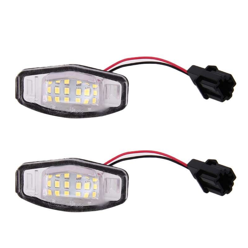 2 PCS DC 12V 2W 120LM 6000K LED License Plate Light 18-SMD Bulbs Lamps for Honda Civic VII4/5D 01-05