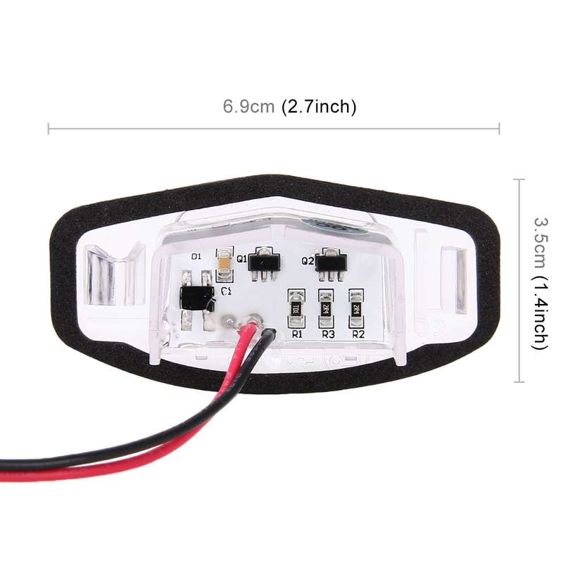 2 PCS DC 12V 2W 120LM 6000K LED License Plate Light 18-SMD Bulbs Lamps for Honda Civic VII4/5D 01-05