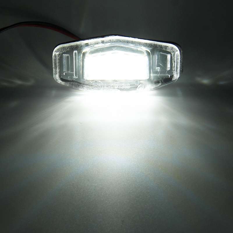 2 PCS DC 12V 2W 120LM 6000K LED License Plate Light 18-SMD Bulbs Lamps for Honda Civic VII4/5D 01-05