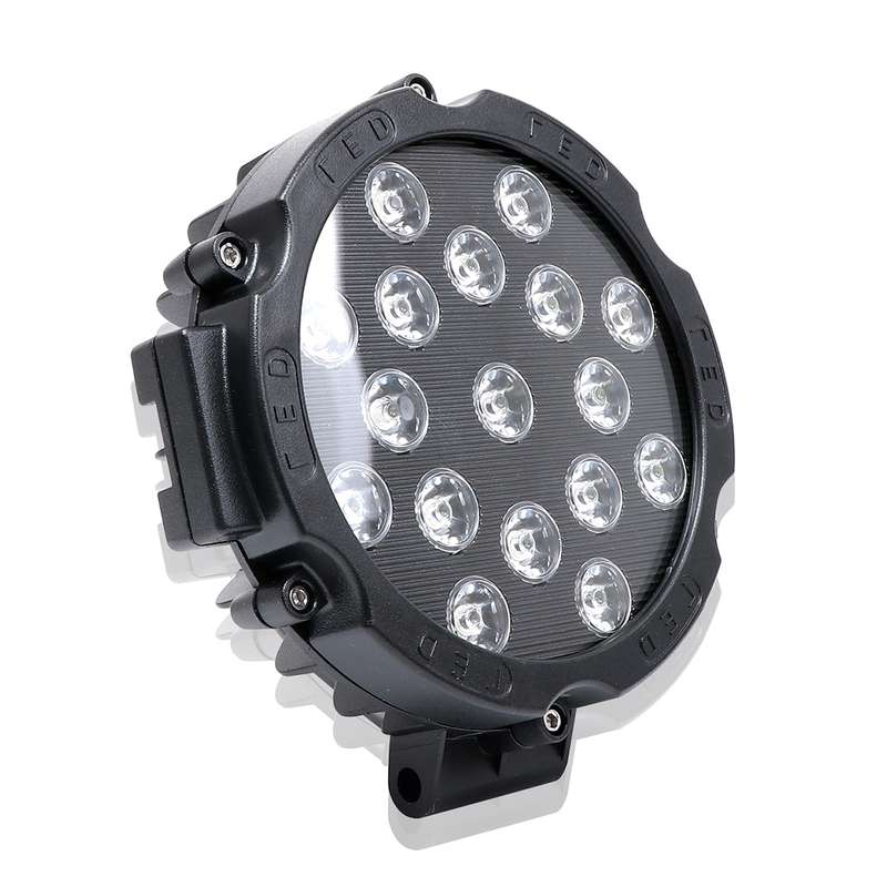 2 PCS 51W 3500LM 6500K White Light 17 LED Waterproof Car Boat Marine Work Lights Spotlight LED Bulb