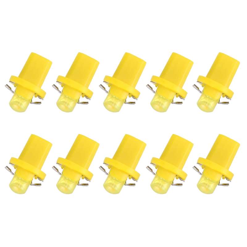 10 PCS 0.4W B8.5 Wedge Instrument Panel COB LED Light Dashboard Gauge Cluster Indicator Lamp Bulb (G