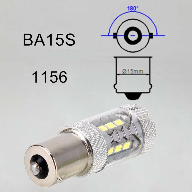 2 PCS 1156 / BA15S 5W 250LM 6000K Car Auto Turn Light Reversing Lights 16LEDs SMD-2835 Lamps, DC 12V