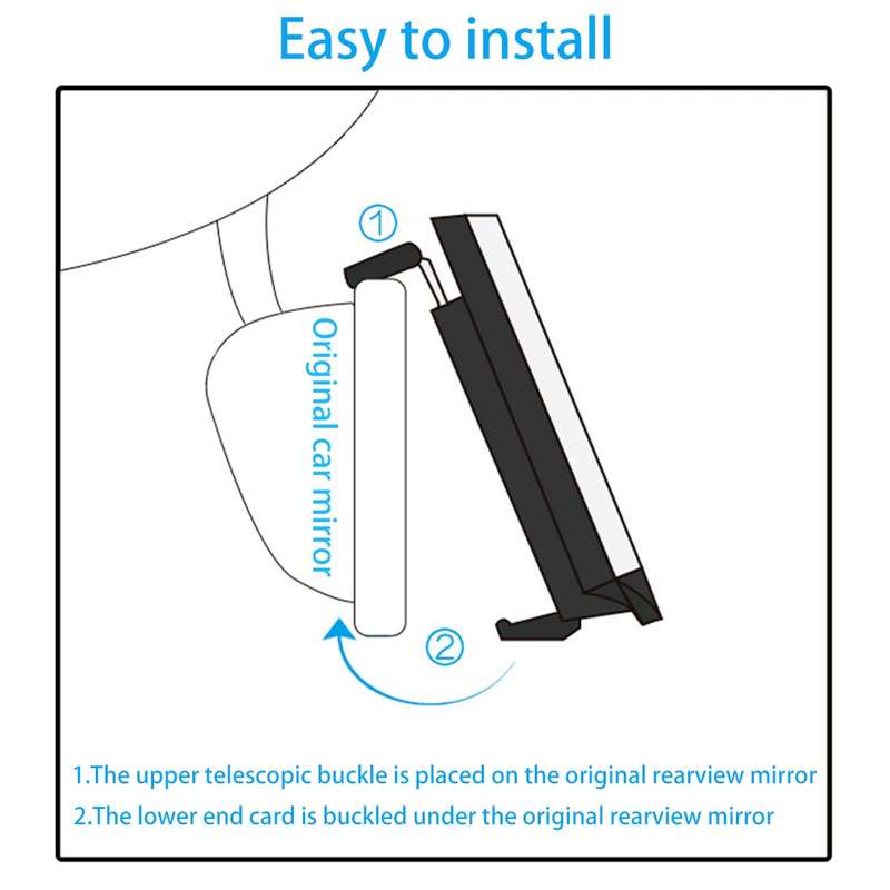 3R-331 Car Truck Interior Rear View Blind Spot Adjustable Wide Angle Curved Mirror, Size: 30*8.5*3.5