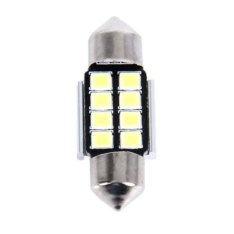 2 PCS 3W 200 LM 6000K 31MM 8 SMD-2835 LEDs Bicuspid Port Decoding Car Dome Lamp LED Reading Light, D