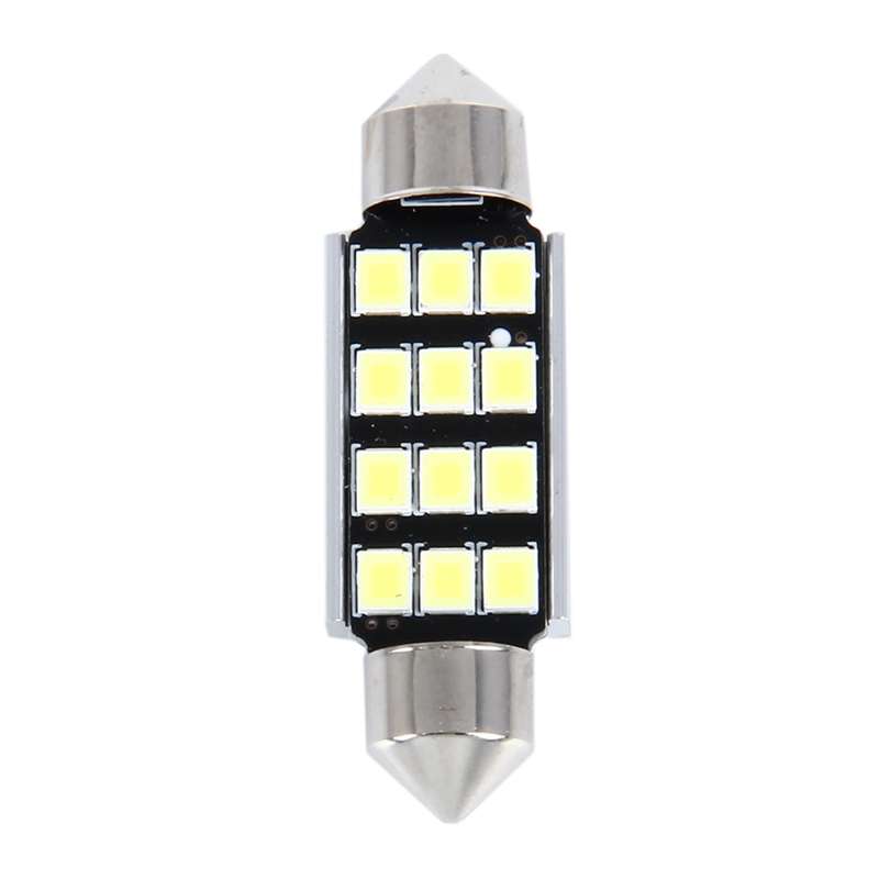 2 PCS 3.5W 250 LM 6000K 39MM 12 SMD-2835 LEDs Bicuspid Port Decoding Car Dome Lamp LED Reading Light