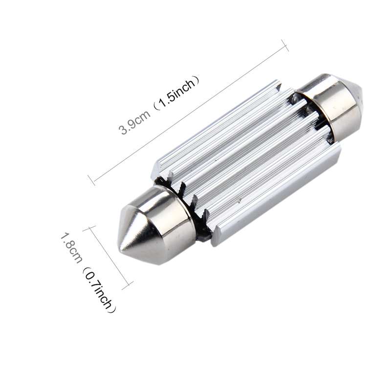 2 PCS 3.5W 250 LM 6000K 39MM 12 SMD-2835 LEDs Bicuspid Port Decoding Car Dome Lamp LED Reading Light