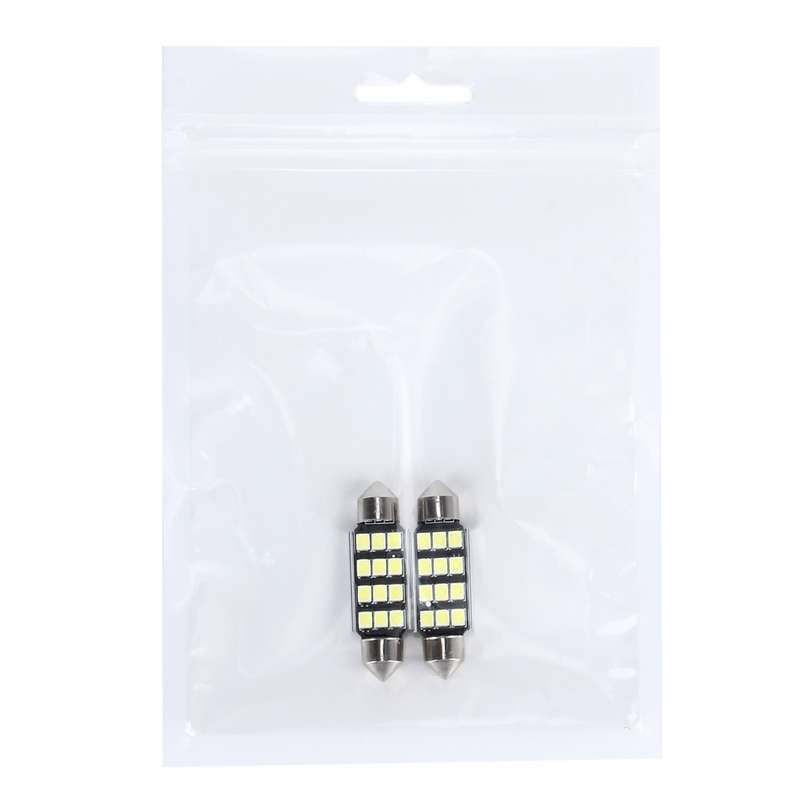 2 PCS 3.5W 250 LM 6000K 39MM 12 SMD-2835 LEDs Bicuspid Port Decoding Car Dome Lamp LED Reading Light