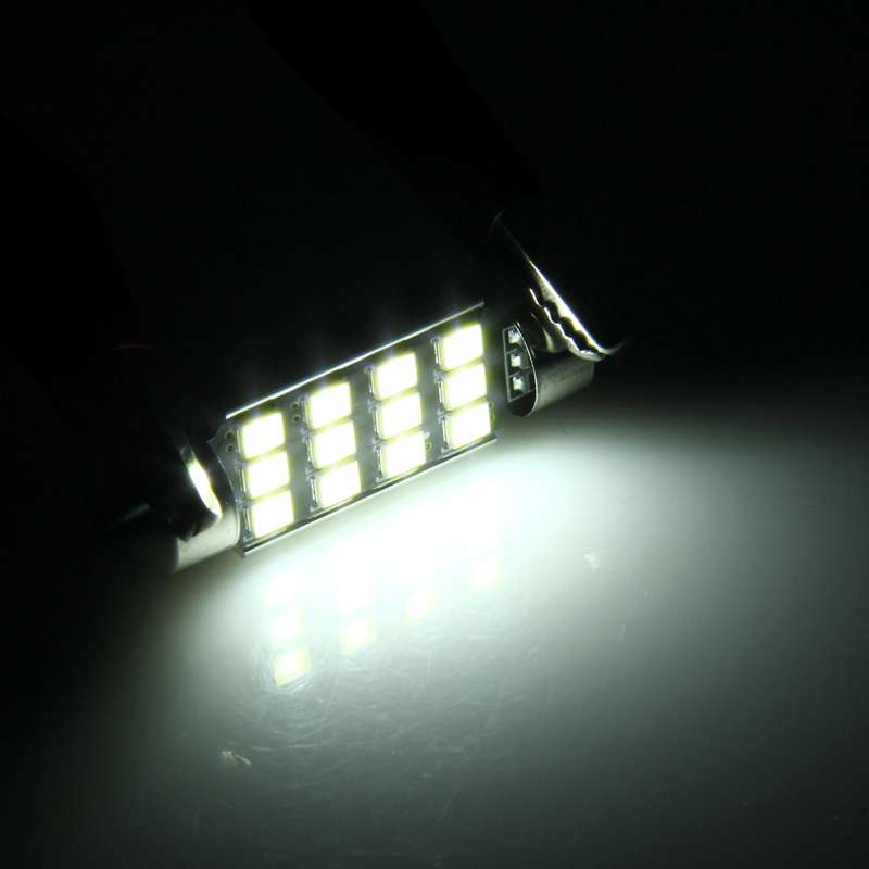 2 PCS 3.5W 250 LM 6000K 39MM 12 SMD-2835 LEDs Bicuspid Port Decoding Car Dome Lamp LED Reading Light