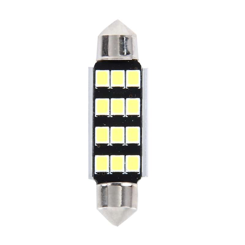 2 PCS 3.5W 250 LM 6000K 41MM 12 SMD-2835 LEDs Bicuspid Port Decoding Car Dome Lamp LED Reading Light