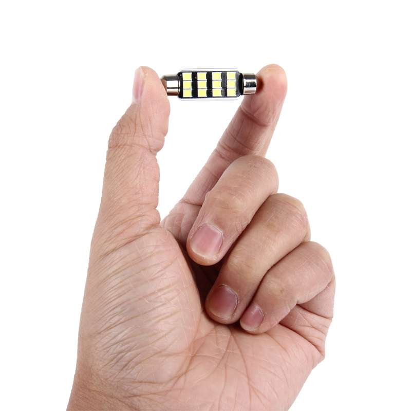 2 PCS 3.5W 250 LM 6000K 41MM 12 SMD-2835 LEDs Bicuspid Port Decoding Car Dome Lamp LED Reading Light