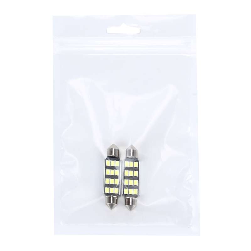 2 PCS 3.5W 250 LM 6000K 41MM 12 SMD-2835 LEDs Bicuspid Port Decoding Car Dome Lamp LED Reading Light