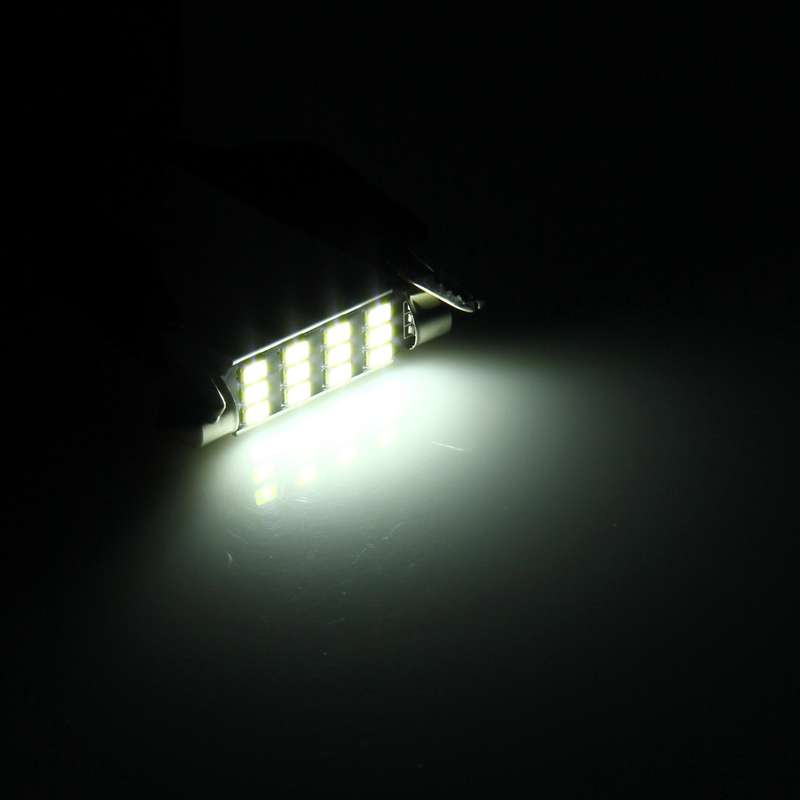 2 PCS 3.5W 250 LM 6000K 41MM 12 SMD-2835 LEDs Bicuspid Port Decoding Car Dome Lamp LED Reading Light