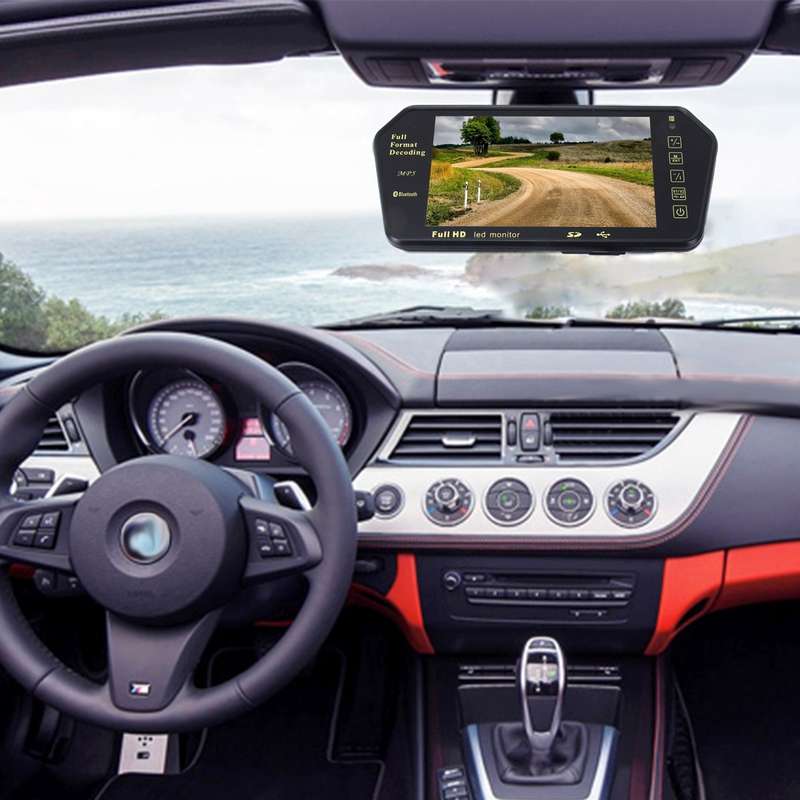 7 inch 480*234 Rear View TFT-LCD Color Car Monitor with Bluetooth MP5 Player, Support Reverse Automa