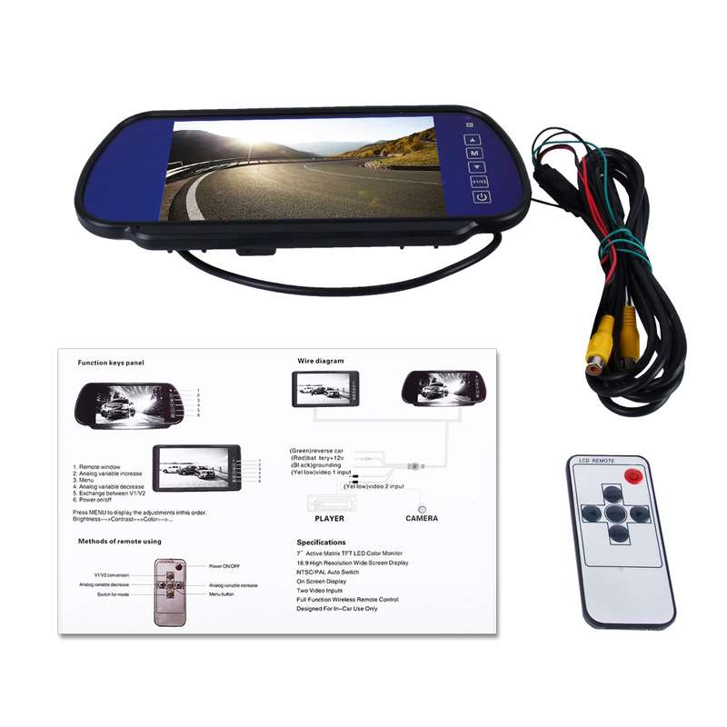 7 inch 800*480 Rear View TFT-LCD Color Car Monitor, Support Reverse Automatic Screen Function