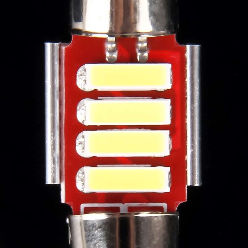 2 PCS 2W 100 LM 6000K 31MM 4 SMD-7020 LEDs Bicuspid Port Decoding Car Dome Lamp LED Reading Light, D