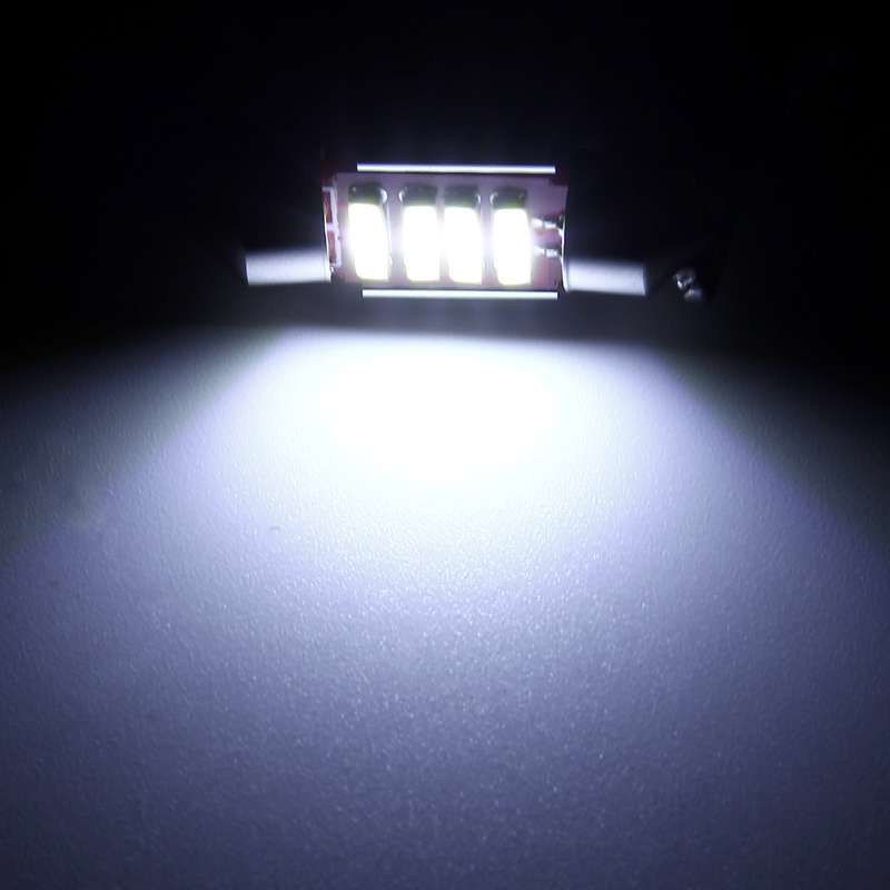 2 PCS 2W 100 LM 6000K 31MM 4 SMD-7020 LEDs Bicuspid Port Decoding Car Dome Lamp LED Reading Light, D