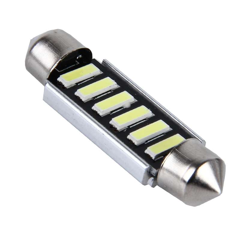2 PCS 2W 100 LM 6000K 41MM 6 SMD-7020 LEDs Bicuspid Port Decoding Car Dome Lamp LED Reading Light, D