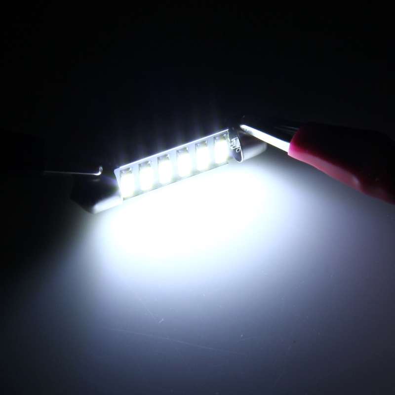2 PCS 2W 100 LM 6000K 41MM 6 SMD-7020 LEDs Bicuspid Port Decoding Car Dome Lamp LED Reading Light, D