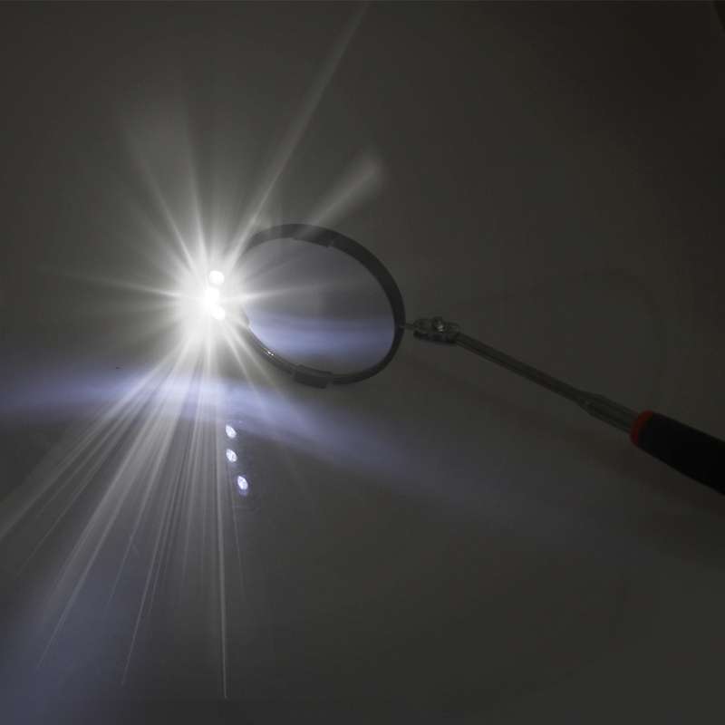 Retractable Vehicle Car Chassis Inspection Mirror with 3 PCS 5mm LED Lights, Mirror Diameter: 82mm,
