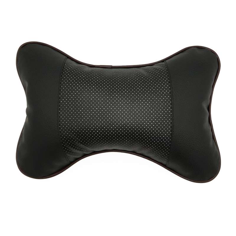 Four Seasons Breathable Leather Surface Car Neck Pillow Head Pillow(Grey)