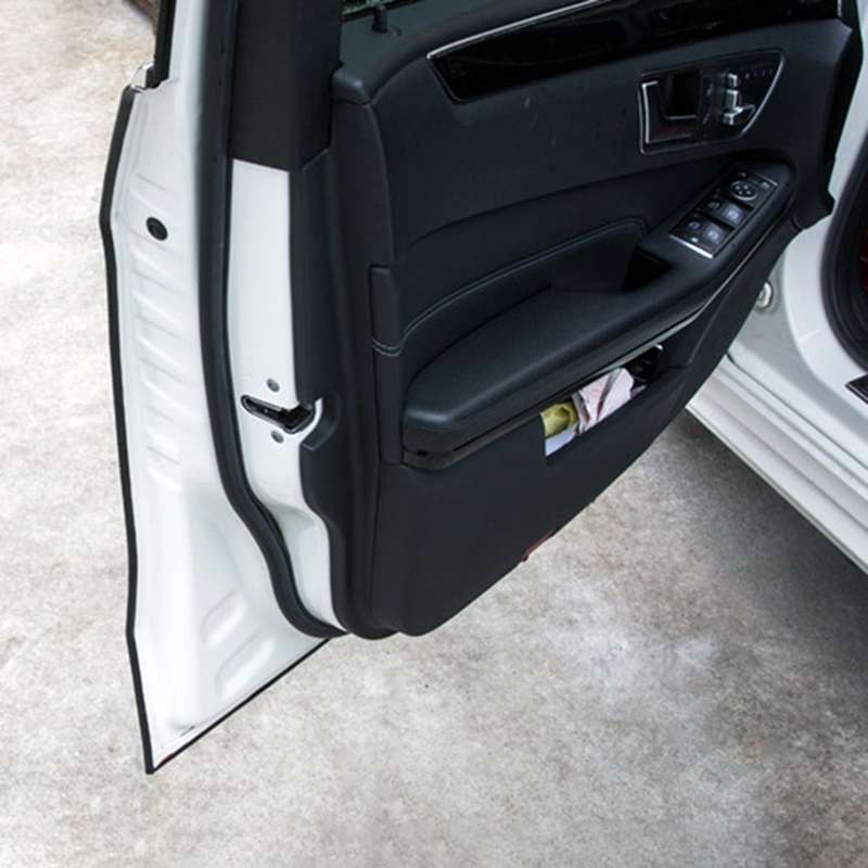 5m Rubber Car Side Door Edge Protection Wire Guards Cover Trims Stickers(Black)