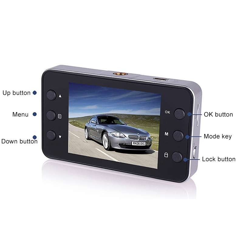 K6000 2.3 inch 90 Degrees Wide Angle Full HD 720P Video Car DVR, Support TF Card (32GB Max) / Motion
