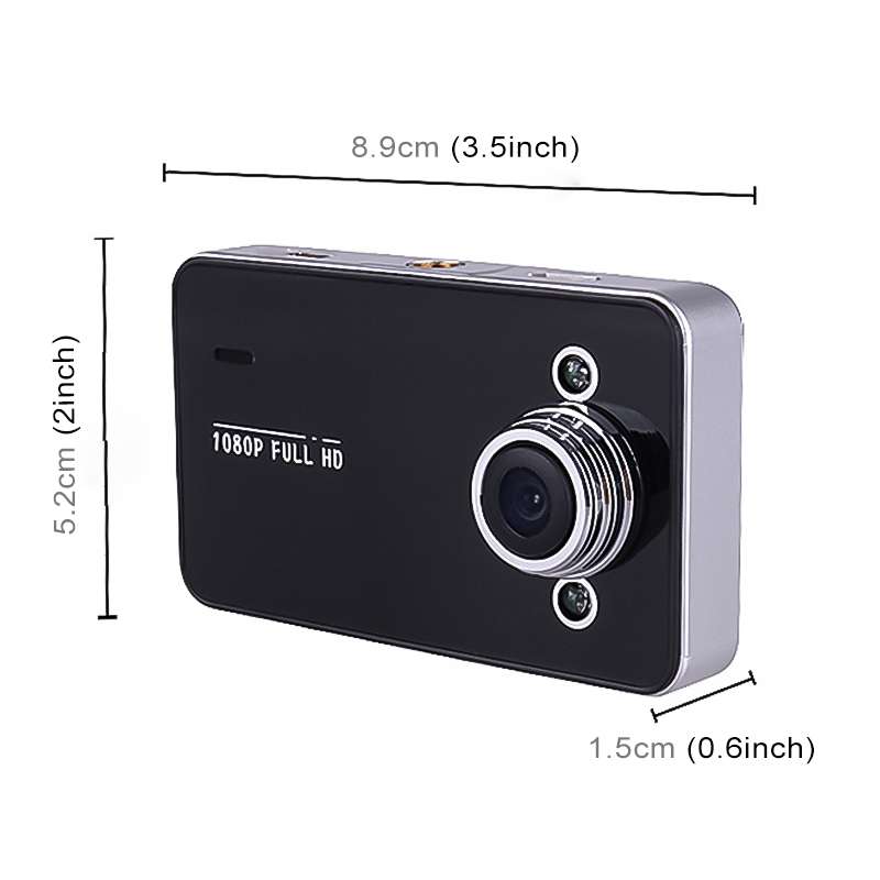 K6000 2.3 inch 90 Degrees Wide Angle Full HD 720P Video Car DVR, Support TF Card (32GB Max) / Motion