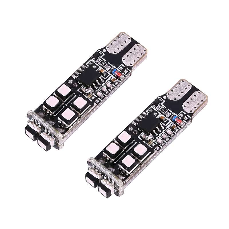 2 PCS W5W 194 T10 Multi Colors 10 SMD 3535 LED Car Clearance Light Marker Light with Remote Control,