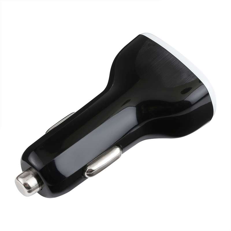 LZ-429 QC3.0 2.4A Three USB Ports Smart Quick Car Charger(Black)