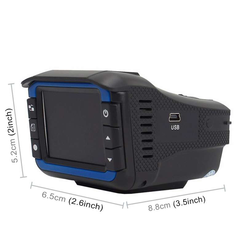 HD 720P 2.4 inch Video Camera Recorder DVR + Radar Detector, SQ Program, Support G-sensor / Night Vi