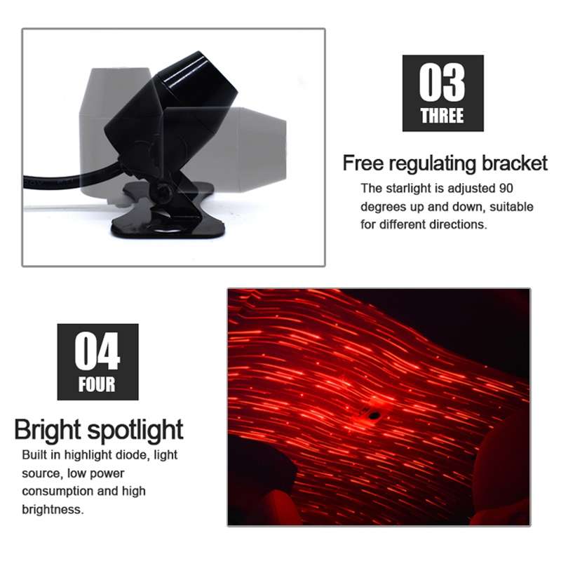 Roof Ceiling Atmosphere Decoration Red Light Star Night Lights Meteor Lamp Projector with Remote Con