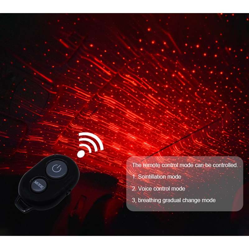 Roof Ceiling Atmosphere Decoration Red Light Star Night Lights Meteor Lamp Projector with Remote Con